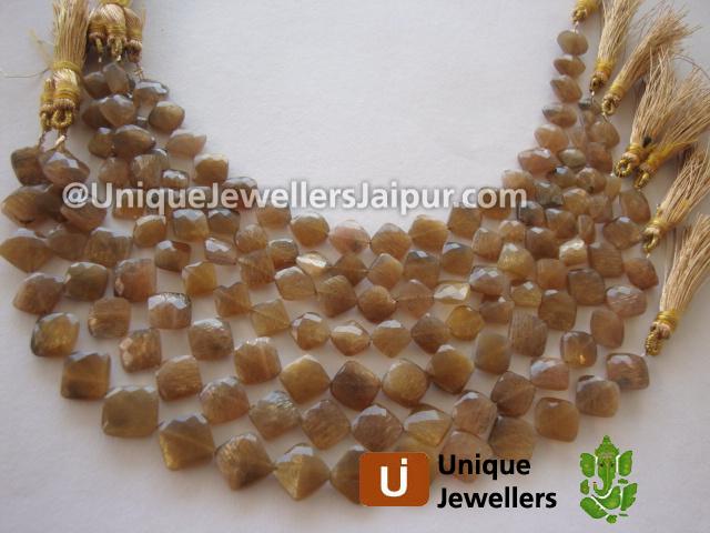 Golden Feldsphar Faceted Kite Beads